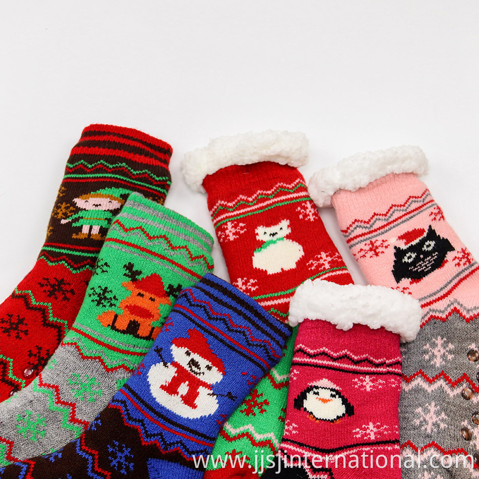 fleece thick lamb fleece christmas socks